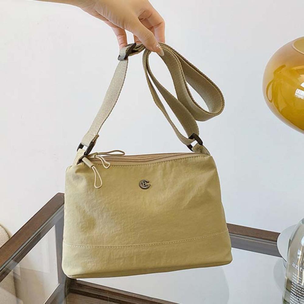 Soft Large Capacity Shoulder Bag Japanese Style Casual Sport Pouch Nylon Square Bag  Travel