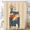 Cute Cat Shower Curtain For Bathroom Decor - Creative Illustration Of Lazy Cats On Sofa Waterproof Polyester Rustproof Hooks