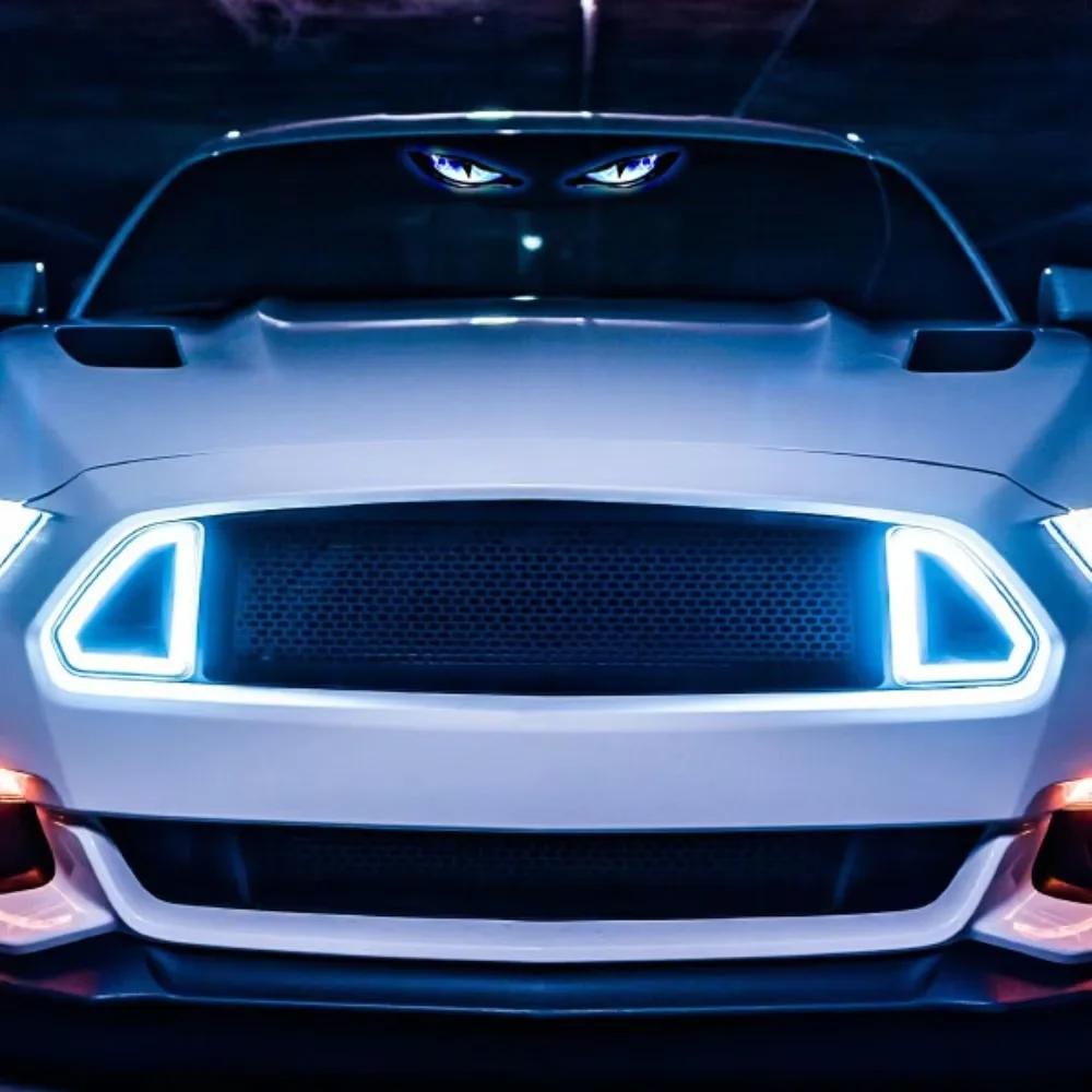 Solar Powered Demon Eye Car Rear Window LED Light, 4 Lighting Modes Breathing Flash, Wireless Suction Cup Car Decor Light Universal for All Vehicles