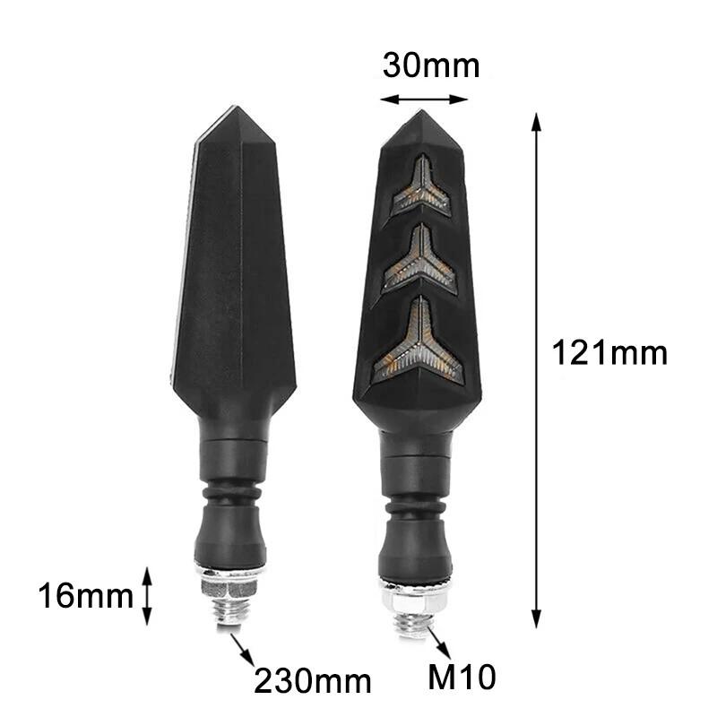 2023 2Pcs Motorcycle LED Turn Signal Lamp Sequential Yellow Shock Resistant Low Energy Consumption Flowing LED Indicator Lights