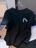 Minimalist Heart Graphic Tshirt Unisex Kawaii Love Line Art Tee Summer Fashion Short Sleeve Harajuku Casual Female Tops