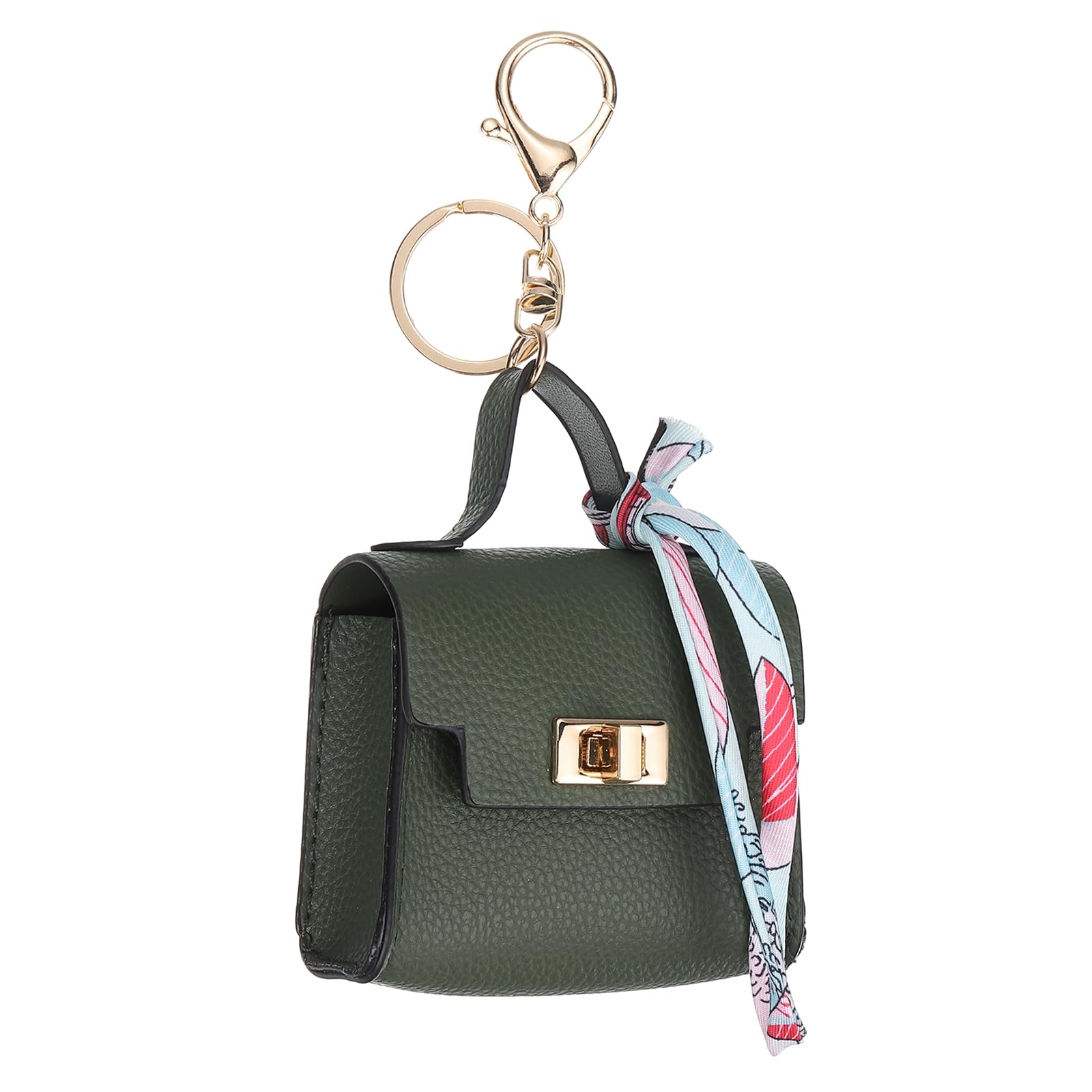 

[PATIKIL] Mini Backpack Keychain, Cute Coin Purse Keychain, PU Leather Backpack Keychain with Earphone Storage Bag, Mini Card & Data Cable Organizer