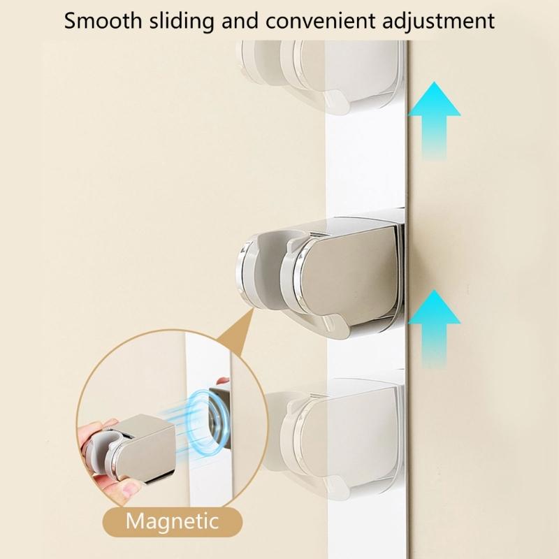 Universal Magnetic Shower Holder Adjustable Rail Slide Bar Wall Mounted Adjustable Shower Rack Easy to Install