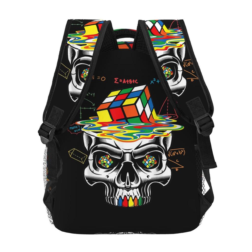 Math Rubik Rubix Rubics Giocatore Cubo Amanti della Matematica Zaino Studente Borsa Scolastica Zaino da Giorno per Escursioni Uomo Donna Borsa per Libri Borse a Spalla