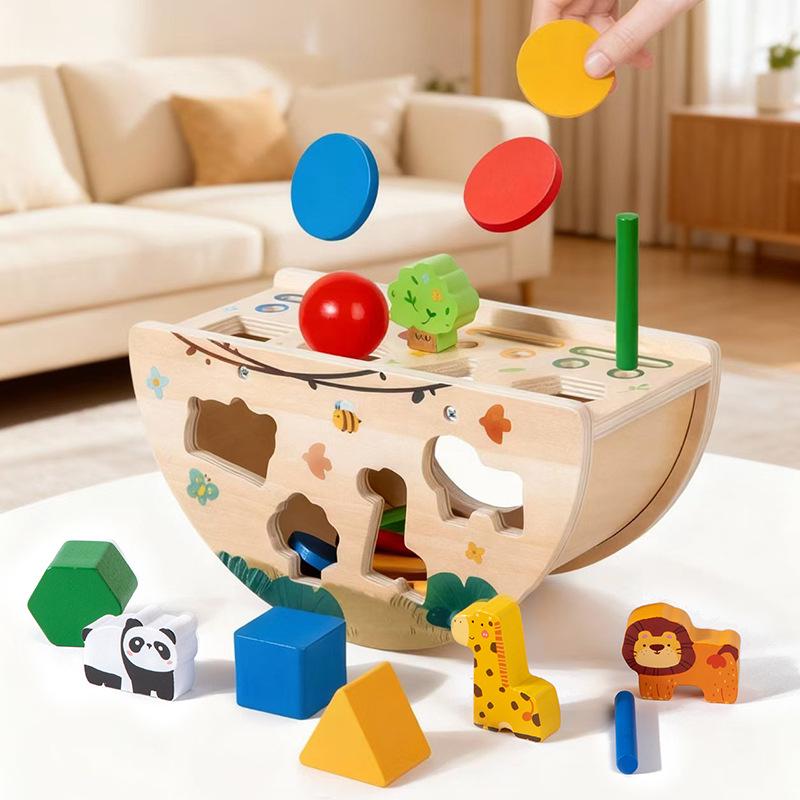 

Wooden Animal Cognition & Geometric Shapes Puzzle Box for Early Childhood Education
