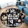 Billie Eilish Custom Name Round Area Rug,Carpet Rug for Living Room Bedroom Sofa Playroom Decor,Non-slip Floor Mat
