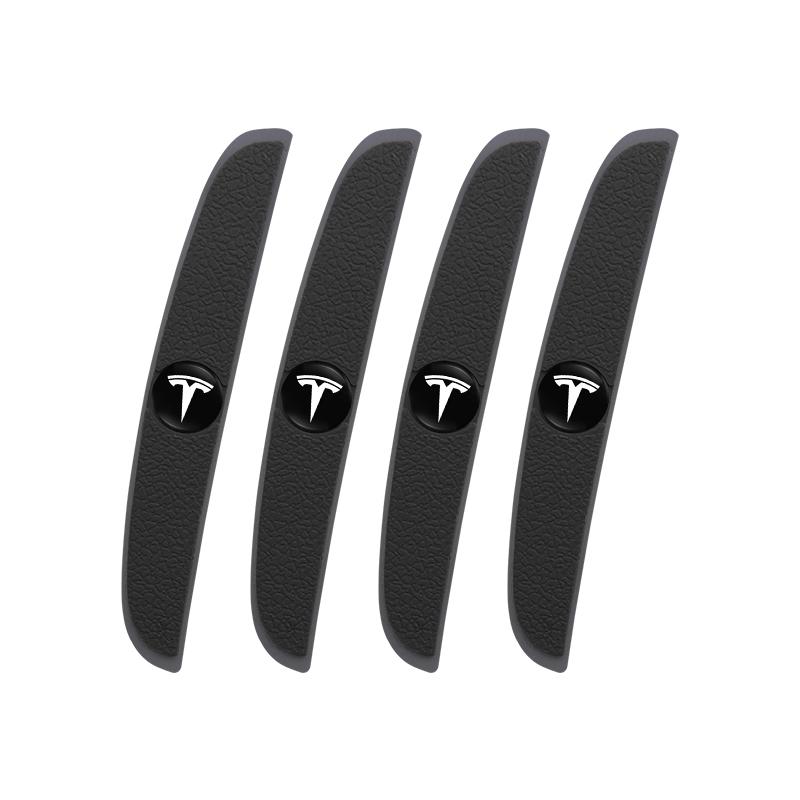 ALK1 4Pcs Rubber Anti Collision Strip Car Door Rearview Mirror Protector Stickers For Tesla Model 3 Y S X Cybertruck Juguete Roadster