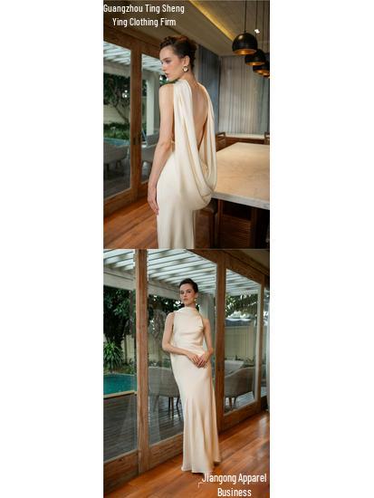 Elegant Summer Satin Evening Gown - Sexy European & American French Style Long Dress for Women