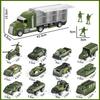 Carecoly Truck Military Vehicle Miniature Car Large Storage Alloy Miniature Toy Vehicle with Military Work Carrying Boys and Birthday 6 and Set, Set,