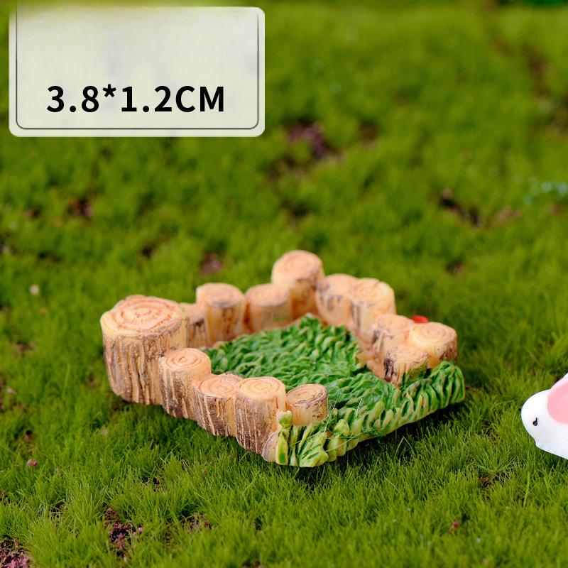 Micro-landscape Retro and Antique Resin Scene Ornaments West Lake Lighthouse Water Well Pool Small Bridge, Flowing Water, Grassland