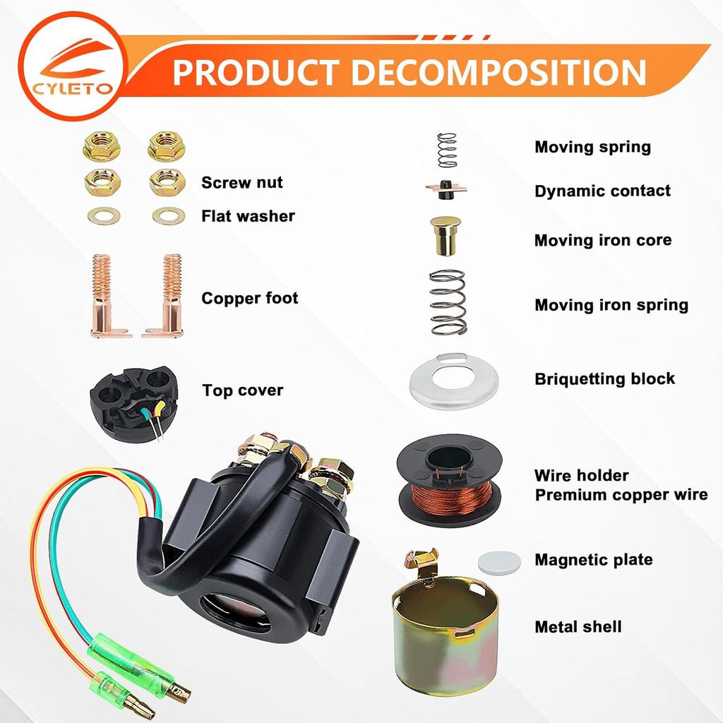 Recon 250 Starter Solenoid Relay for Honda 250ex 1997-2001/400ex 2002-2007 | 300ex TRX300EX Sportrax 300 1993-2006/TRX350 Fourtrax 350