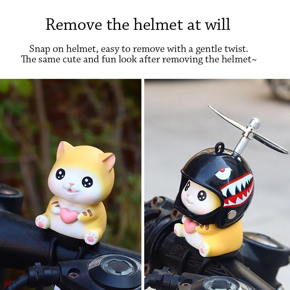 Fashion Cute Motorcycle Handlebar Decoration Cat Helmet Propeller Cartoon Bike Electric Ornaments Car Pendant
