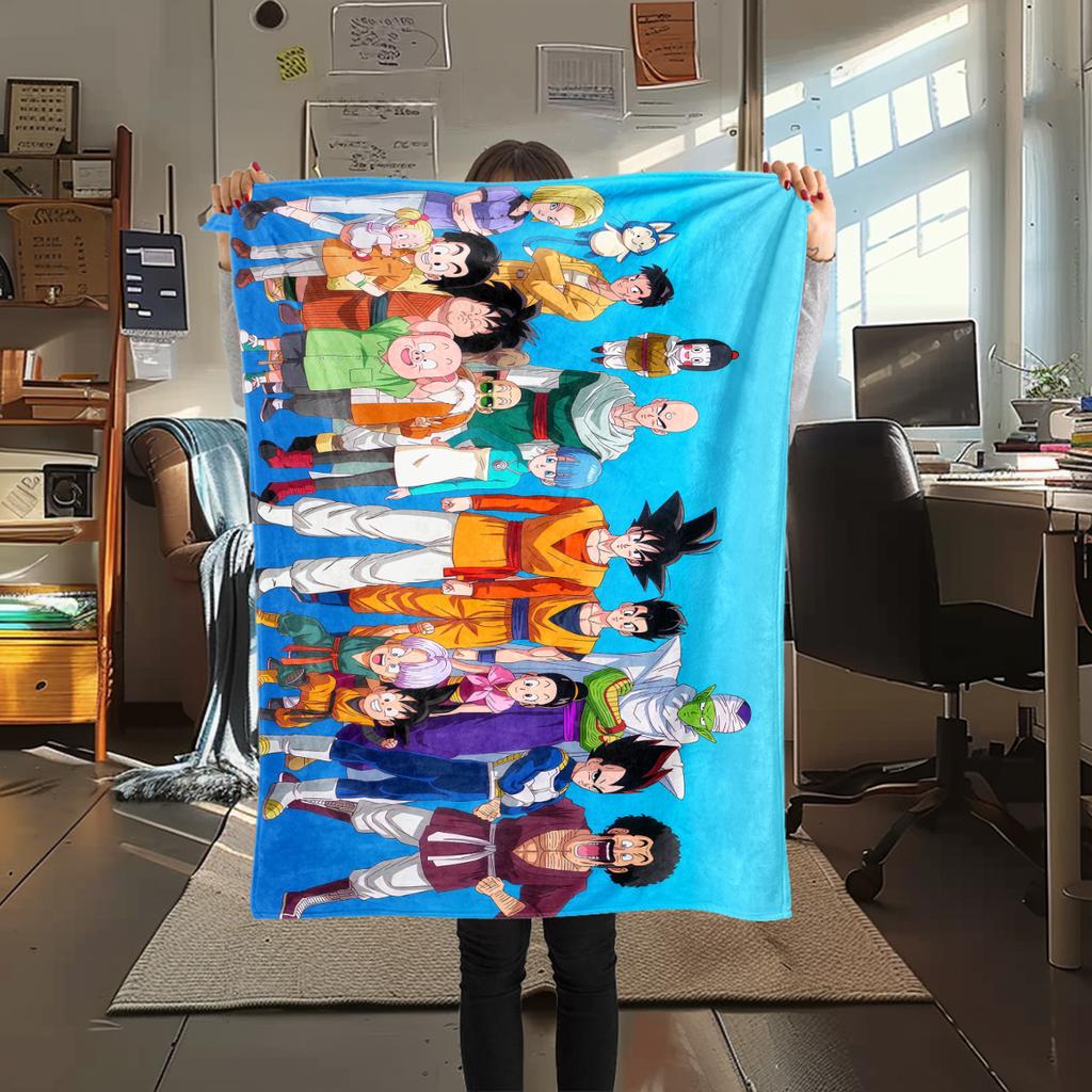 1PC DRAGON BALL  Print Flannel Blanket, High Quality All Seasons, Home Decor, Warmth and Comfort, Perfect for Christmas Gifts