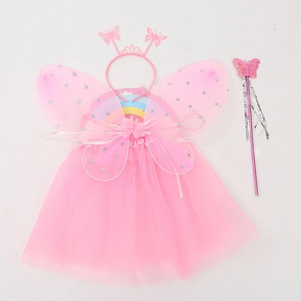 

4Pcs/set Party Props Princess Costume Sets Dressing Up Wear Butterfly Wings Girls Kids