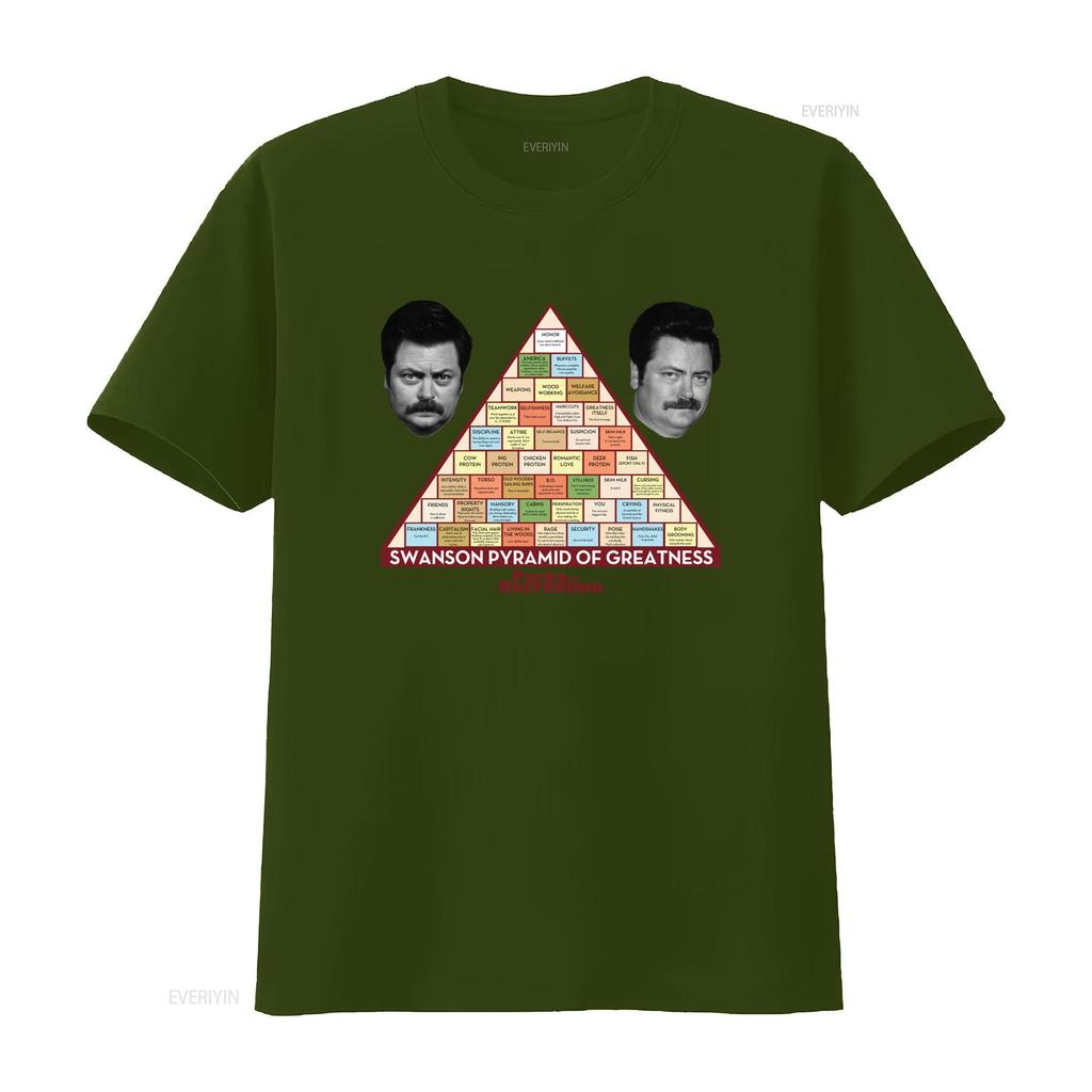 Mens Parks and Recreation Swanson Pyramid Of Greatness T Shirt Unique Design for Fans Vintage Washed Designer Clothes