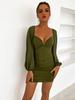 European and American temperament sexy women's clothing new collar mesh dress skirt long sleeve short skirt women's summer dress
