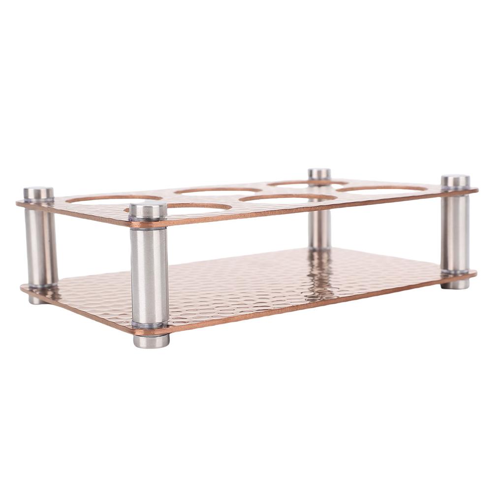 6 Holes Glass Holder Tray Stainless Steel Wine Glass Cup Serving Tray for Kitchen Party Bar Club