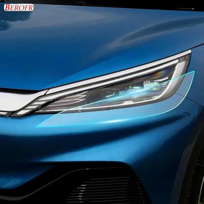 Für BYD Atto 3/Yuan Plus EV   2 Stück Auto Scheinwerfer Schutzfolie Transparent Geräuchert Schwarz TPU Aufkleber