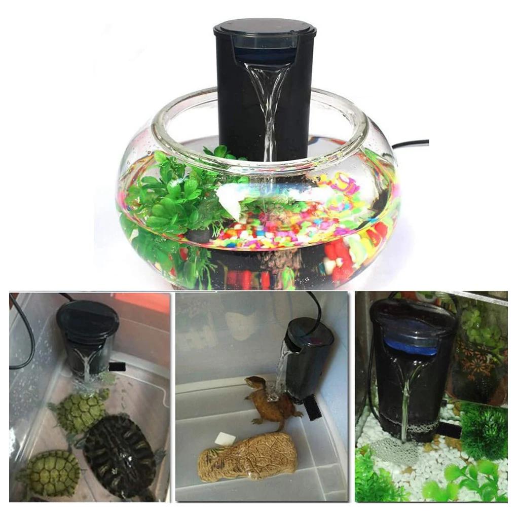 Aquariumfilter 5W Niedriger Wasserstand Reptilienfilter Hängender Wasserfall Kunststoff Reinigung Wasserpumpe Wasserzirkulation Schildkröte