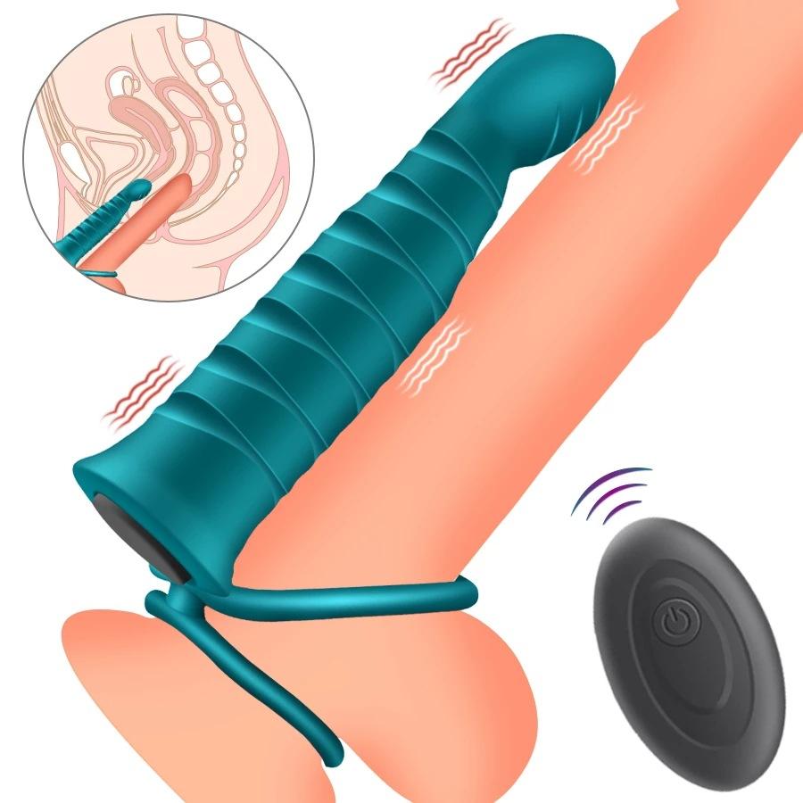 Double Penetration Vibrators Penis Strapon Dildo Vibrator Sex Toys For Women Man Strap On Penis Anal Butt Plug 18 Adult Massager