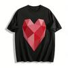 Heart Print Casual Top Fashion Graphic Tee For Men Women Pure Cotton T-shirt