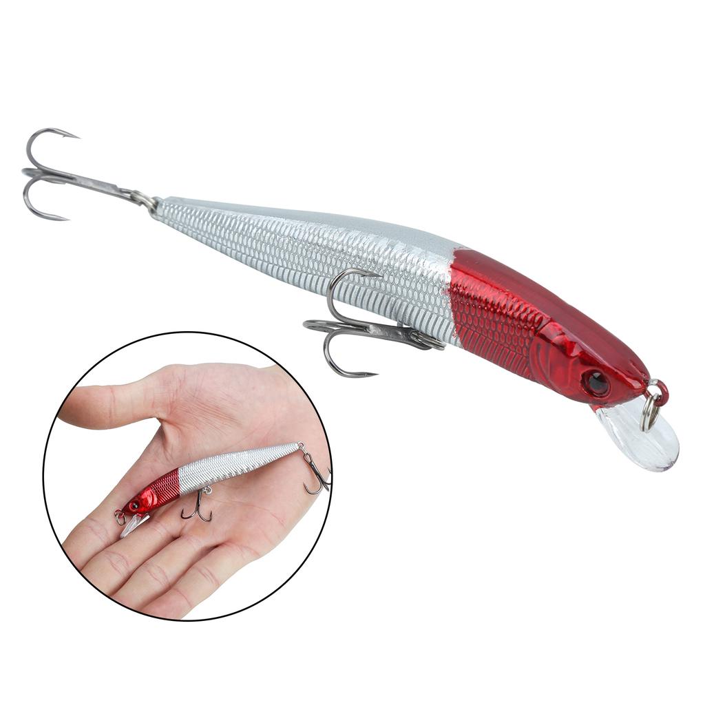 5Pcs Plastic Simulation Minnow Long Shot Lure Bait with Treble Hook Fishing Tackle8#