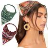 Floral Head Kerchief Scarf Ethnic Style Triangle Head Scarves Stretch Women Turban  Summer