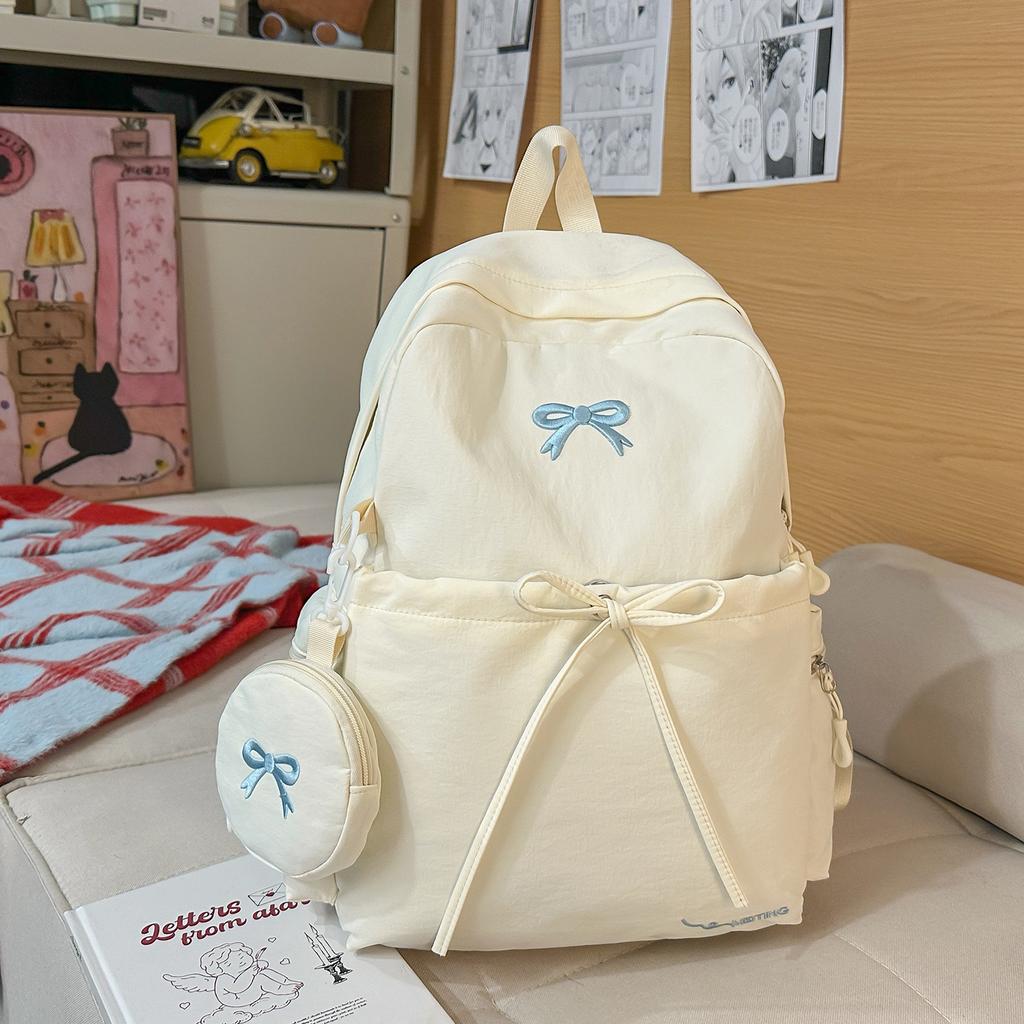 Zaino scolastico di alta gamma zaino scolastico ragazza scuola media ragazza carina zaino con fiocco a forma di cuore zaino per studente universitario semplice di alto valore
