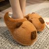 Winter Capybara Plüsch Hausschuhe Damen Bequemes Flanell Warm Zuhause Baumwollschuhe Niedliches Cartoon Tier Flauschige Puppe Indoor Hausschuhe