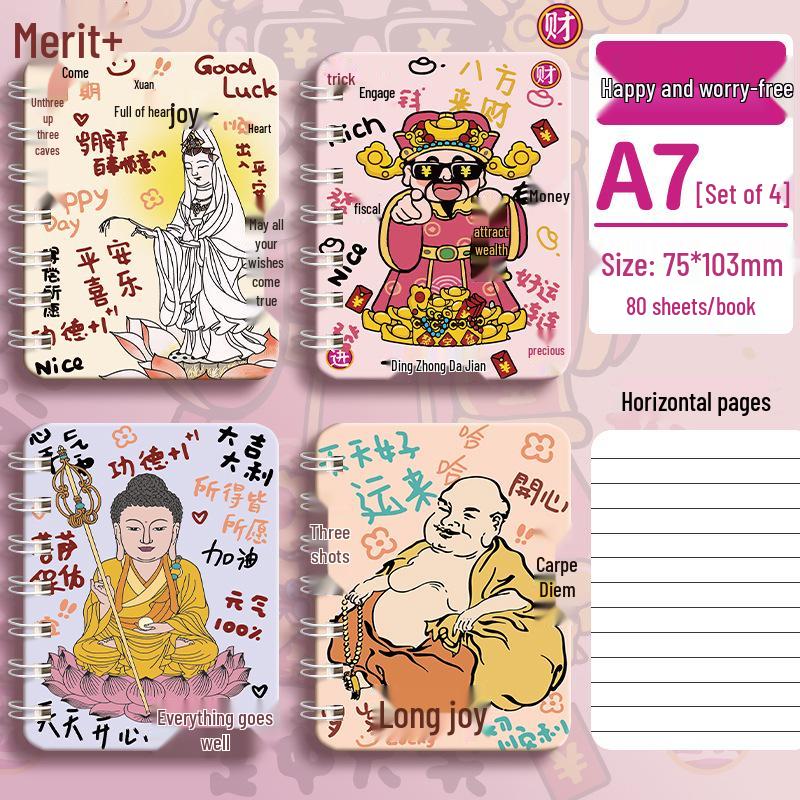 Capybara Cartoon A7 Mini Spiral Notebook - Cute & Girly Pocket Book
