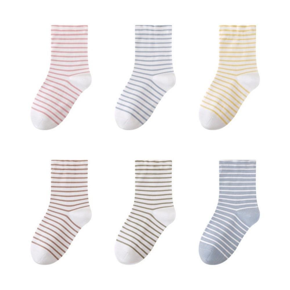 5Pairs Comfortable Striped Socks Loose Women Tube Socks Simple Cotton Socks Sleeping socks