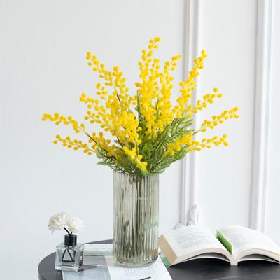 Falsche lange Stiel-Albizia Künstliche Simulations-Kunststoff-Albizia-Blume Unechte Florale Bouquet-Arrangements für Haus-Hochzeitsdekoration