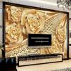 European Style 3d Stereo Diamond Flower Jewelry Wallpaper Living Room Tv Sofa Bedroom Luxury Home Decor Wall Papers Photo Murals