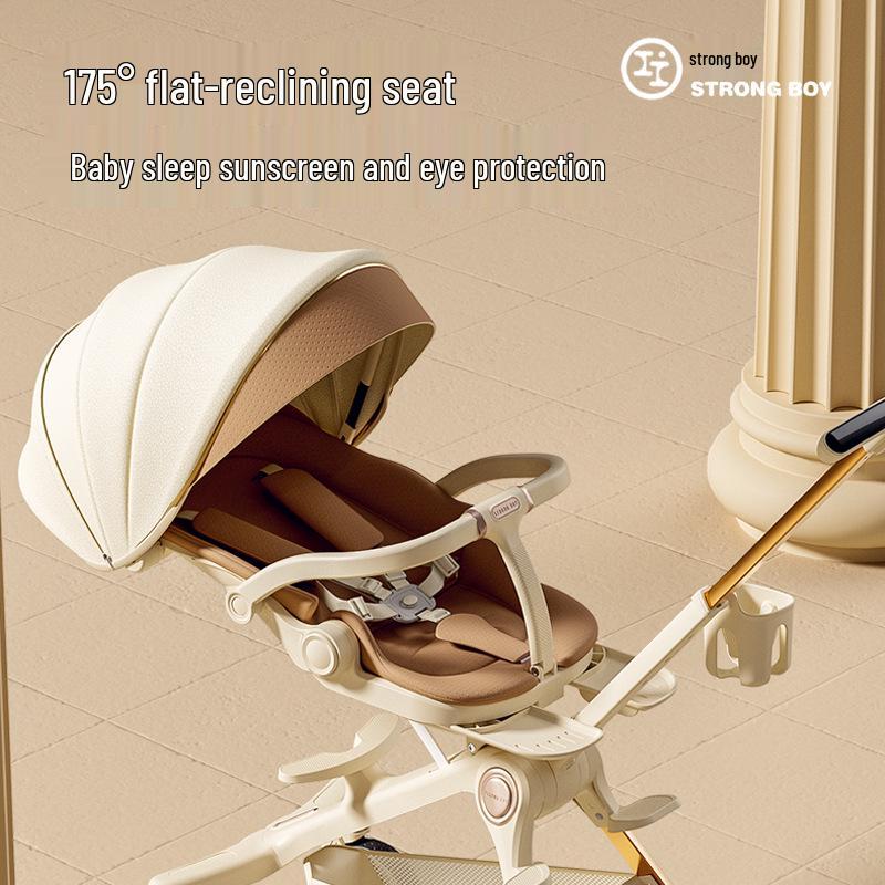 Zhuangzai Wysoki Stelaż Lekki Dwukierunkowy Wózek Dziecięcy dla Niemowląt i Małych Dzieci