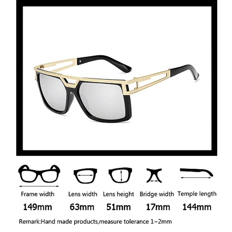 Large-frame New Metal Double-beam Men In Europe And The United States Large-frame Eyebrow Sunglasses