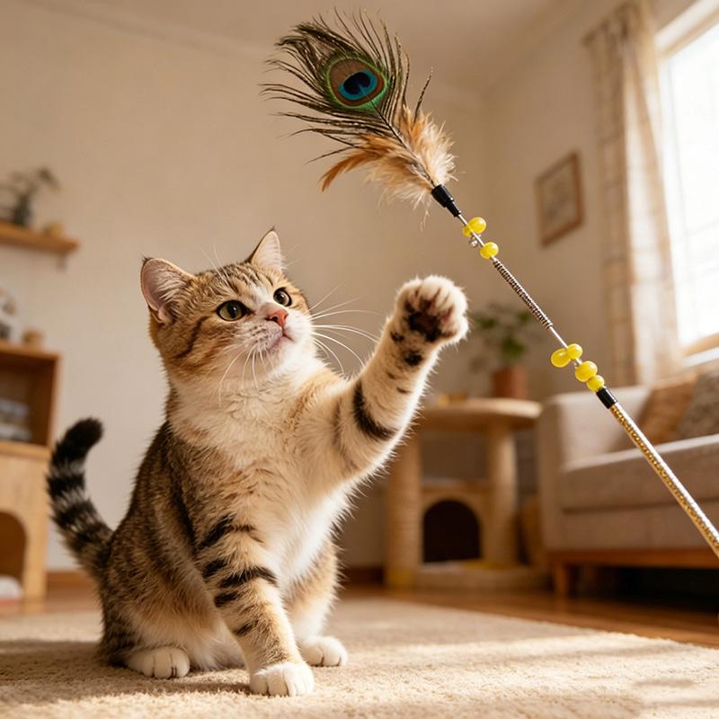 10/20/50 Stück Katzenspielzeug Feder Katzenstäbchen Federn Stahl Drahtgriff Pfauenfeder Interaktives Katzenspielzeug Bissfeste Spielzeuge