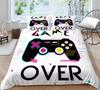 3D Bedding Single Double Bed Game Machine Printed Pillowcase and Quilt Cover 2/3 Pieces for Boys and Men Game Lovers Comfortable Household Bedding