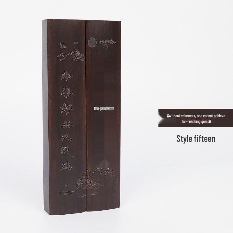 Black Catalpa Wood Ruler and Paperweight for Calligraphy and Book Pressing