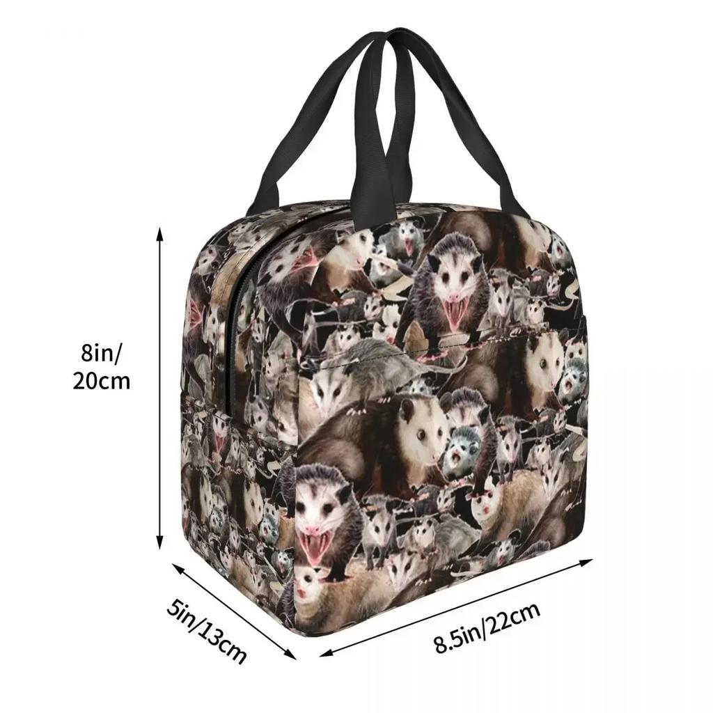 Opossums Opossum Screm Insulated Lunch Bag for Women Kids Portable Food Boxes Thermal Lunch Box Tote