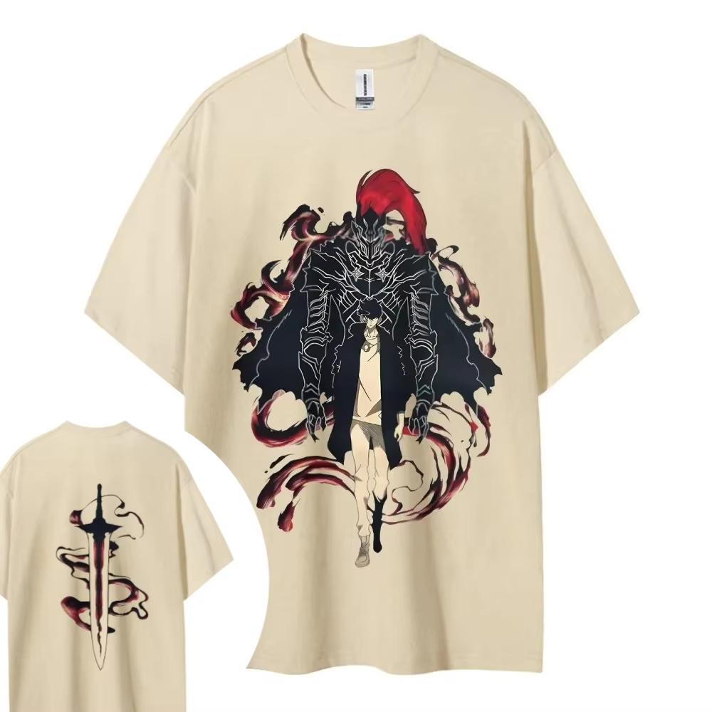 2026 Leveling Cotton Unisex Crewneck Anime Comfortable Short-sleeved Sports and Casual Unisex's and Women's Tops Popular