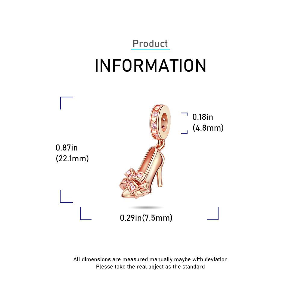 Ahthen Copper Bead Charms High Heels Dangle Charm Fit Snake Chain Bracelets Necklaces for Women Jewellery Making