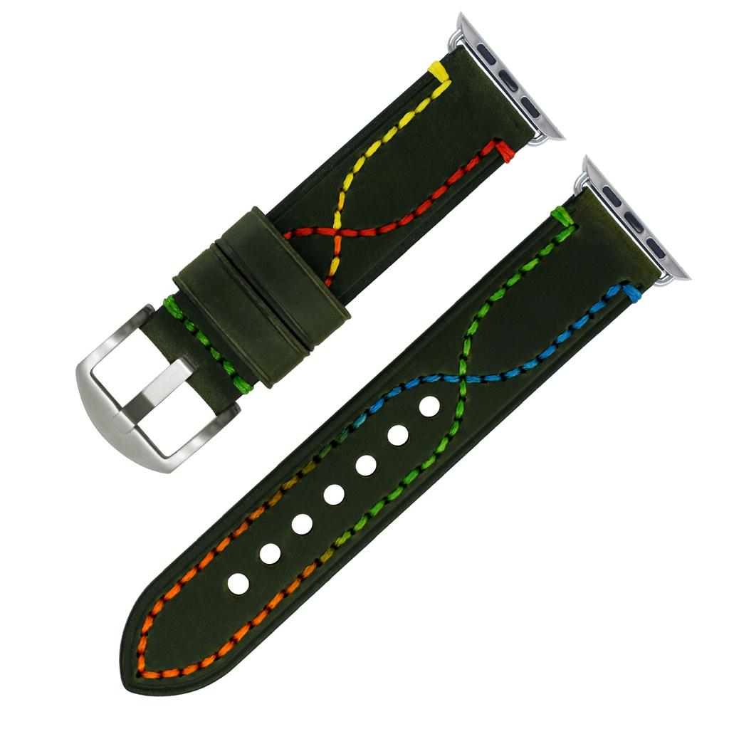 Crazy Horse Cowhide Watch Strap Is Suitable for Apple Genuine Leather Strap S8 7 6iwatch Handmade Strap.