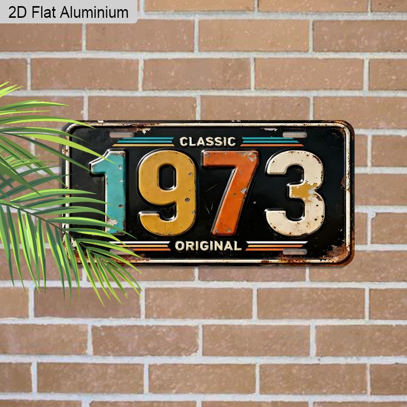 2D Flat 1pc Vintage Metal Aluminum Sign Decoration | Classic 1973 Original, 12'' × 6'' Retro Sign, Outdoor Plaque & Wall Art for Living Room, Man