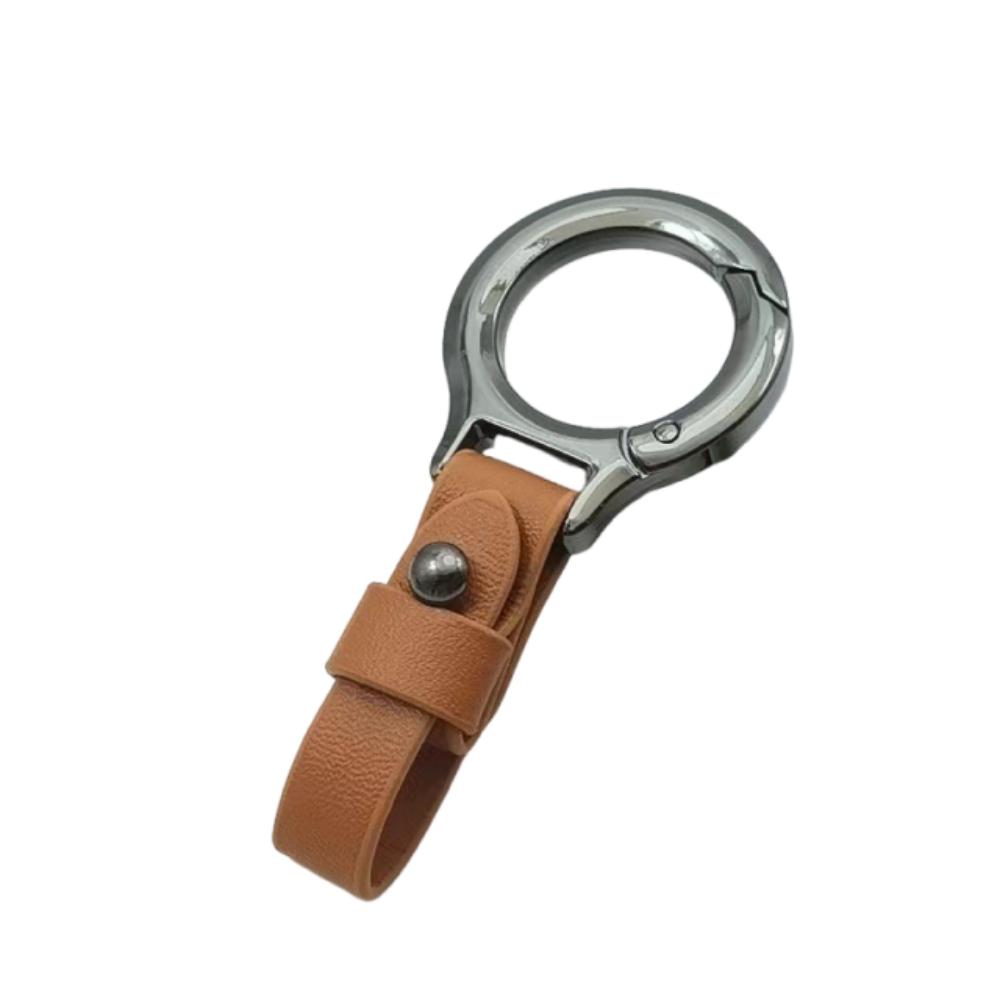 

Simple Leather Key Ring Classic Car Key Holder Bag Pendant Waist Hanging Keychain for Men Women серый/коричневый