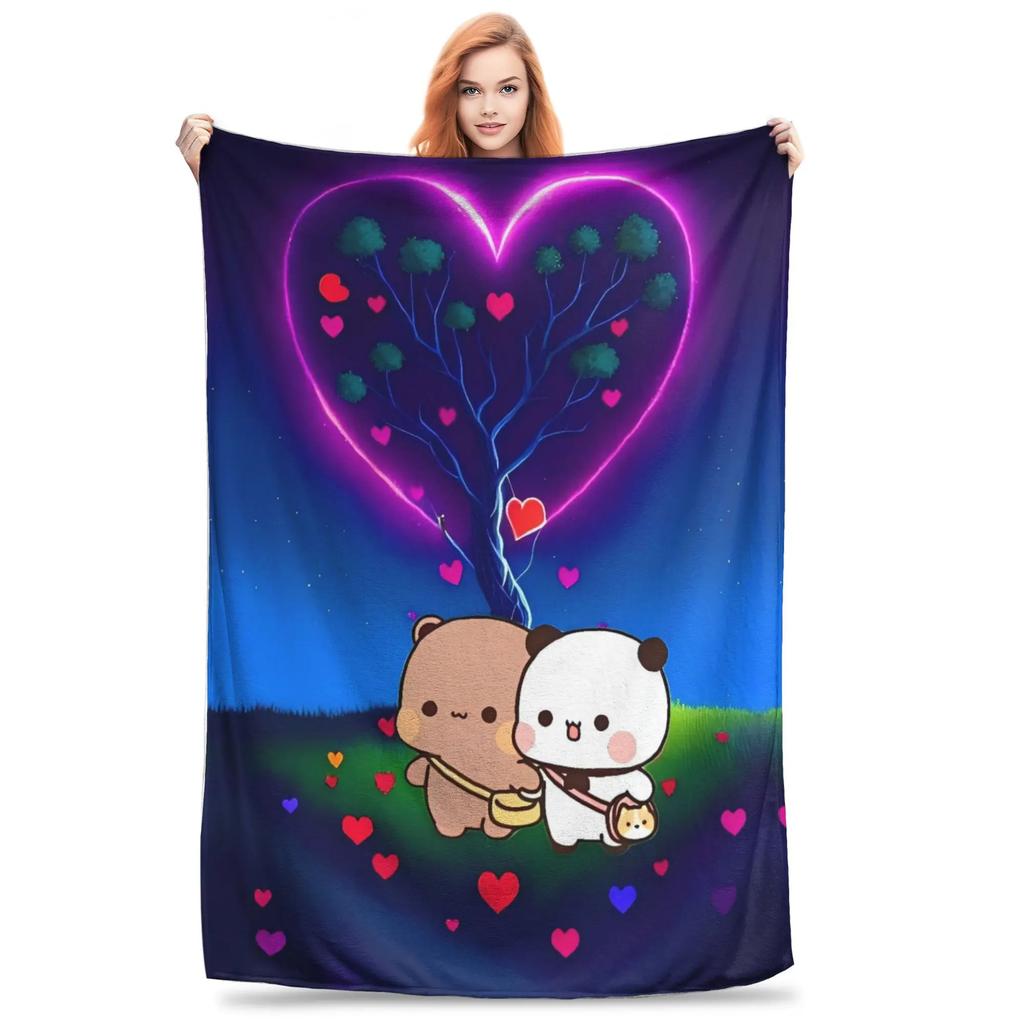 Cute Bear Cartoon Bubu Dudu Soft Blanket For Kids Plush Bedroom Throws Flannel Bedspread Sofa Bed Cover