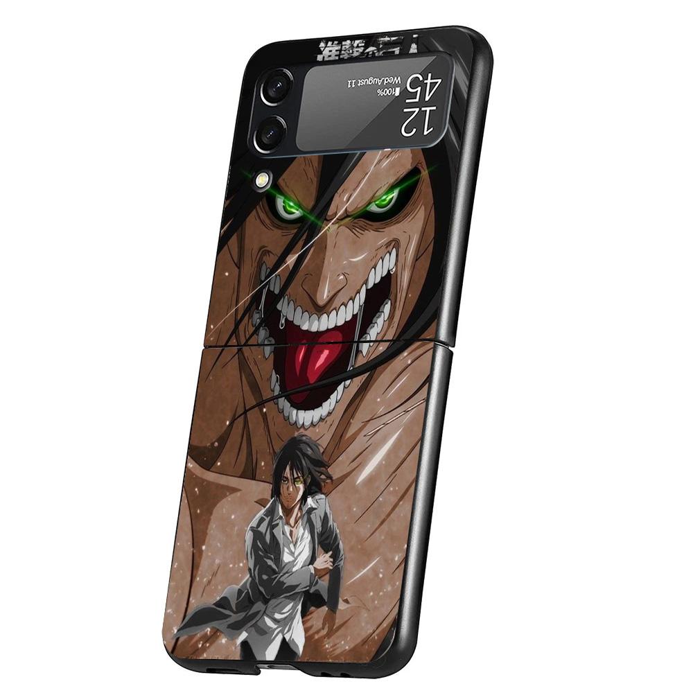 Attack Eren Cover Phone Case For Samsung Galaxy Z Flip 7 6 5 4 3 5G Flip7 Flip6 Flip5 Flip4 Flip3 Black Fundas Shell Galaxy Z Fl