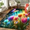 1pc Fantasy Flowers and Butterflies Print, Design Indoor Area Rug, Soft, Anti-Slip, and Durable Gaming Room Decor for Bedroom, Living Room,