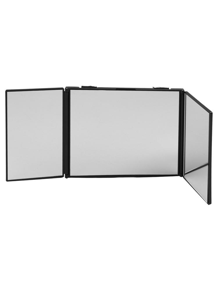Compact Folding Mirror 3-Way Folding Mirror 360-Degree Mirror Easy To Carry Is black