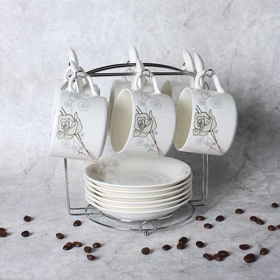 Zhaoran Europäisches Keramik-Kaffeebecher-Set mit Ständer