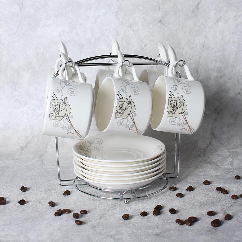 Zhaoran European Ceramic Coffee Cup Set with Rack